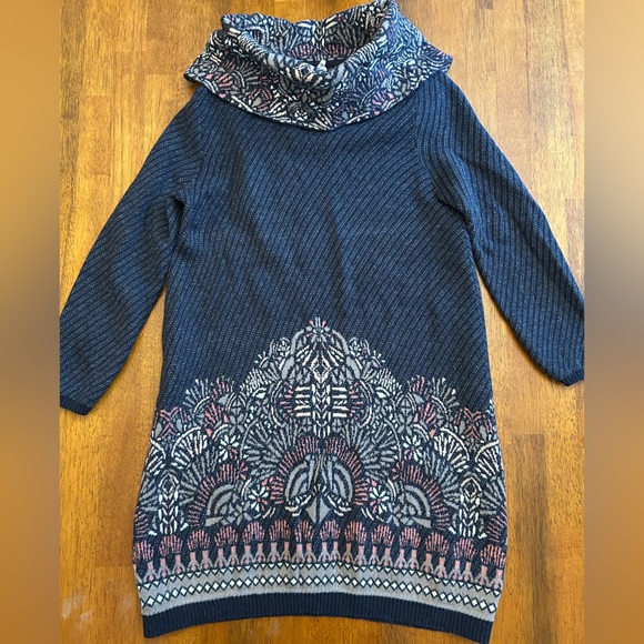 Moth Sweaters - Anthropologie Moth Wool & Alpaca Blend Tunic Sweater | XS | Fair Isle Cowl Neck